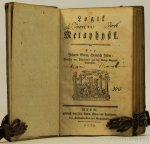 FEDER, JOHANN GEORG HEINRICH - Logik und Metaphysik.