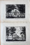 Schenk, Pieter. - [2 Antique print, etching, The Hague, 1705] Gezicht op Huis ten Bosch: Villae Nemoralis, Principum facies Lateralis/ Princessen Huys in het Bosch op Zy AND Princesse Huys in het Bosch, van vooren, steriense Templum, avicularumque Garrientium (...