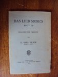 Budde, D. Karl - Das Lied Mose's. Deut. 32