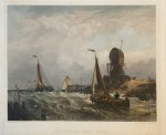 Robert William Wallis (1794-1878), after Clarkson Stanfield (1793-1867) - [Antique print, etching and engraving] The Scheldt, Texel Island, published 1849.