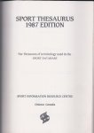 Strak, Richard W, At all - Sport Thesaurus 1987 Edition