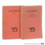Cicéron / Martha, Jules; De la Ville de Mirmont, H.; Humbert, Jules - Cicéron Brutus. & Discours. Tome I: Pour P. Quinctius - Pour Sex. Roscius d’Amérie - Pour Q. Roscius le comédien. Textes établis et traduits. Collection des Universités de France (Budé) [2 volumes of the series].