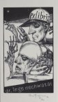 Hirsch, Karl-Georg. - Exlibris voor Dr. Inge Nechwatal. Hirsch, Karl-Georg. - Exlibris voor Dr. Inge Nechwatal.