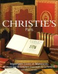 CHRISTIE'S - Importantant livres et Manuscripts dont une rare bibliothèque d'ouvrages de La Fontaine