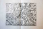 Peter van Call II (1688-1737) - [Antique print, etching] Map of bombing and capture of Huy (Spanish Succession War), published 1729.