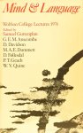 GUTTENPLAN, S.D., (ED.) - Mind and language. Wolfson college lectures 1974.