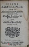 Espagne, Johan d' - Nieuwe aanmerkingen over de artijckelen des geloofs, over den catechismus der Fransche Kercken