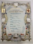  - Lijst der gerechten. Vijftigjarig bestaan van het Letterkundig Genootschap "Oefening kweekt kennis'. 1834 Feestmaaltijd 19 april 1884.