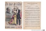 Delormel & Garnier - 4 partitions musicales, Pt. format: 1) Devant la Samaritaine. Chansonette, créée par Paulus à la Scala. Musique de L. Gangloff. 1886. - 2) Le lièvre, la grenouille & la tortue. Fable (Racontée par un Anglais), créée par Paulus, le chanteur ...