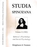 Balibar, E. & H. Seidel, et al (editors) - Studia Spinozana: Volume 8 (1992) Central theme: Spinoza's psychology and social psychology