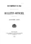 Etat Indépendant du Congo - roi Léopold II - Etat Indépendant du Congo - Bulletin Officiel – Année 1890