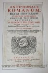  - [Antique title page, 1731] Antiphonale Romanum, Juxta Breviarium ex descreto sacro- sancti Concilii Tridentini Restutum..., published 1713, 1 p.
