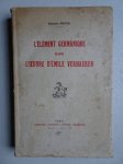Frets, H.. - L' élément germanique dans l'oeuvre d'Émile Verhaeren.