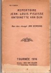 Pisuisse, Jean-Louis; Antoinette van Dijk - Repertoire Jean-Louis Pisuisse & Antoinette van Dijk. Aan den vleugel Jan Hemsing. Tournee 1916.