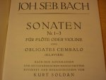 Bach; J. S. (1685 – 1750) - Sonaten; Nr. 1 - 3 fur Flote (Violine) und Cembalo (Klavier) (Kurt Solden)