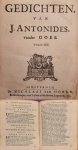 ANTONIDES VAN DER GOES, JOANNES. - Gedichten. Tweeden druk.