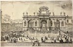 Stefano della Bella (1610-1664) - Antique print, etching | Altar and procession of the Holy Sacrament (Altaar van het Heilige Sacrament), published ca. 1648, 1 p.