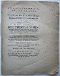 Adamus Casparus Wilhelmus Nies - Dissertatio juridica inauguralis ad titulum XIX. statutorum ruralium Zutphaniensium