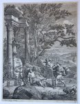 Richard van Orley II (1663-1732) - Antique print, etching and engraving | Silvio with the wounded Dorinda, published 1690-1700, 1 p.