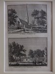 Voorhout. - De Kerk te Voorhout, 1740/ Overblyfsel van 't Slot Boekenburg in Voorhout, 1738.