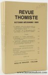 Thomisme - Thomas d'Aquin - Revue Thomiste : - Revue Thomiste. Revue doctrinale de théologie et de philosophie. XCVIIe année - T. LXXXIX - No 1-4 - 1989