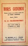 Mussorgsky, M.: - Boris Godunov. Dramma popolare in un prologo e quattro atti. (Da Puskin e Karamsin). Parole e musica di M. Mussorgsky. Nuova versione italiana di G. Macchi ed E. Magni.