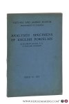 Eccles, Herbert / Bernard Rackham. - Analysed specimens of English porcelain.