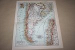  - Oude kaart - Chili, La Plata-staten en Patagonië - circa 1905