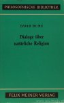 HUME, D. - Dialoge über natürliche Religion. Neu bearbeitet von G. Gawlick.