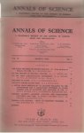 McKie, D. and other editors - Annals of Science. A quarterly review of the history of science since the Renaissance