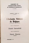 Bruxelles: - [Programmheft] L`Orchestre National de Belgique sous la direction de Daniel Sternefeld avec le concours de Naum Sluszny, pianiste