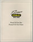 Stanley Works Inc. - (BROCHURE) 150 years, Stanley, 1843-1993 - Proud of our past, focused on our future :