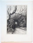 Laurent Verwey van Udenhout (1884-1913) - [Modern print, etching] Path among trees (two impressions) (twee impressies van pad tussen de bomen), published before 1913.