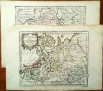 (SCANDINAVIA-RUSSIA). VAUGONDY, Robert de - Partie septentrionale de la Russie Européenne (&) Partie meridionale de la Russe Européenne, Tartarie Russienne, Petite Tartarie. (Two maps of newly conquered parts of Russia with color outlining, about 1780).