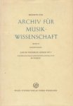 (WEBERN, Anton). BUDDE, Elmar - Anton Weberns Lieder Op. 3. Untersuchungen zur frühen Atonalität bei Webern. Beihefte zum Archiv für Musikwissenschaft Band IX.