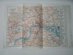 antique map (kaart). - Map of London.