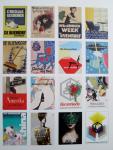 Bijenkorf - honderdvijfenveertig jaar de Bijenkorf (16 afbeeldingen van  historische reclame affiches)