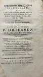 Woldringh, Johannes Gerardus, uit Groningen - Dissertation legal 1806 Woldringh | Specimen iuridicum inaugurale, de exheredatione bona mente facta, secundum principia iuris naturae, romani, et patrii [...] Groningen Wijbe Wouters 1806