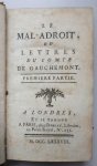 La Salle d'Offémont, Adrien Nicholas Piédefer - Mal-adroit; ou, Lettres du comte de Gauchemont. La Salle d'Offémont, Adrien Nicholas Piédefer - Mal-adroit; ou, Lettres du comte de Gauchemont.