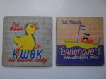 Marée, Piet & Antoinette van Dijk. - Kwek het domme eendje/ Barendje's wonderlijke reis. 2 delen.