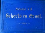 Ver Huell, Alexander. - Student literature 1873-1880 | Studentenschetsen: Denkende beeldjes (1880), Scherts en Ernst (1879), Gouda Quint Arnhem. 2 volumes oblong.