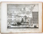Unknown engraver, Pieter Schenk (1660-1713) - [Antique print, etching/ets] FONS in area media Columnae... Views of Rome [Set title] (Gezicht op Rome: Grote en Ruyme Fontein midden op de plaats Colonna), published 1705.