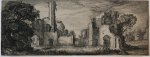 Jan van de Velde II (c. 1593-1641) - [Antique print, etching] Large tree and ruins with a tower /Ruïne en grote boom, published 1615.