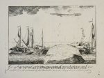 Anonymous artist - [Antique print, lithography, oude prent Durgerdam bij Amsterdam] Gezigt van de doorbraak by Durgerdam..., published 1825.