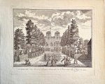 Stoopendaal, Daniel (1672-1726) - Original etching and engraving/Antique print/Originele ets en gravure: Overzicht, inde kromme Schager-laan van de Poort naar het Huys te sien, 1725.