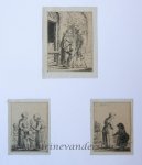 Pieter de Mare (1758-1796), after Christina Chalon (1748-1808) - [Antique prints, handcolored etchings] Peasants with children [plate 23 from "Zinspelende gedigjes, op de geestige printjes ge-etst door Pieter de Mare..."], published 1793, 3 pp.