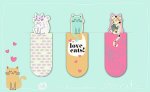  - Magnetische boekenlegger Love Cats â€“ set van 3 met kattenillustraties