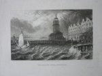 Batty, Captn [Robert]  Goodall, E. - The Herring Tower, Amsterdam. Originele staalgravure