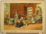 Lummel, H.J. van., ( Illustrator Josef Hoevenaar ) - ( SCHOOLPLAAT ) De Kaasbereiding - La Préparation du fromage.