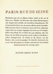 RILKE, Rainer Maria - Paris: Rue de Seine. (Poster).